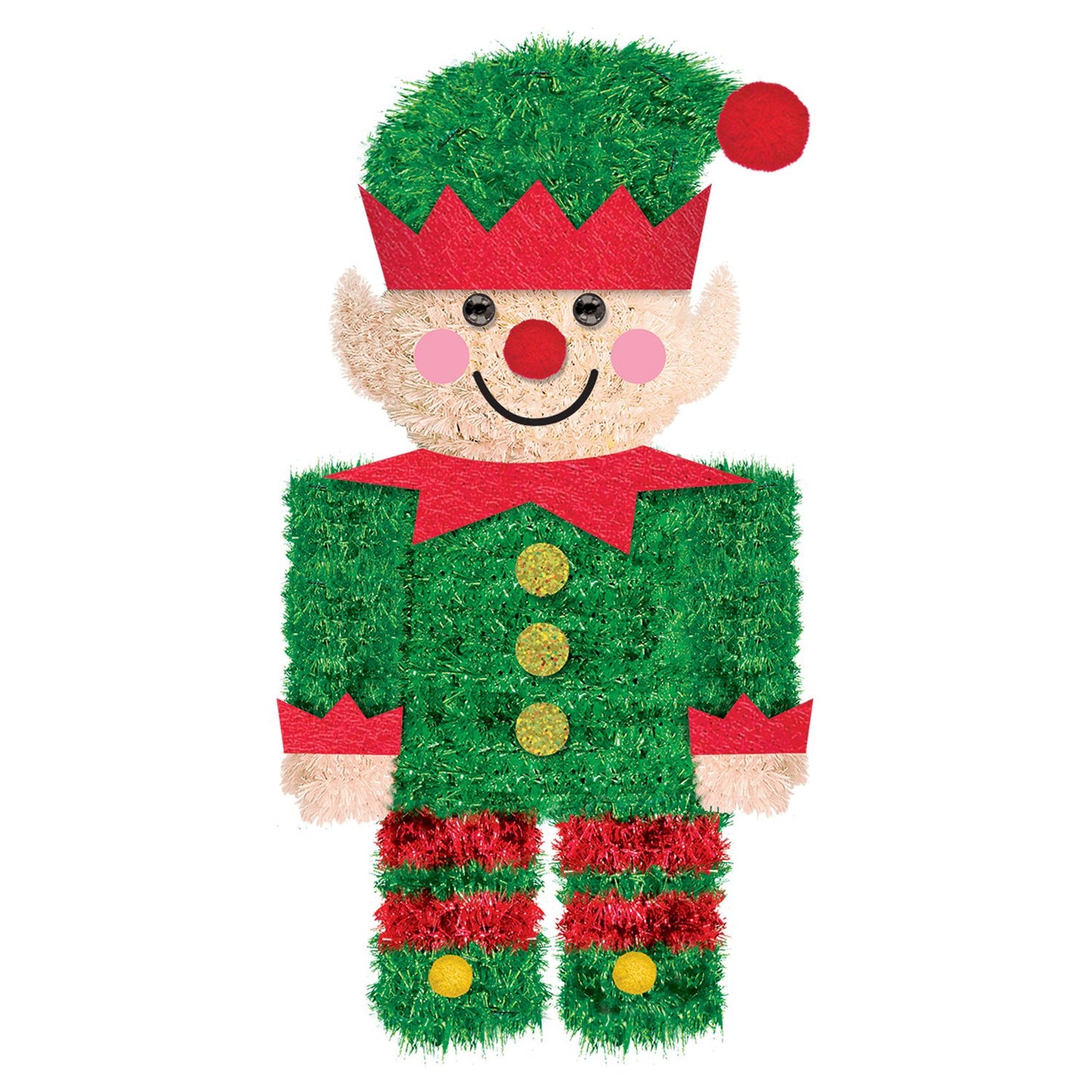 Elf Mini Tinsel Hanging Decorations 8cm x 16cm