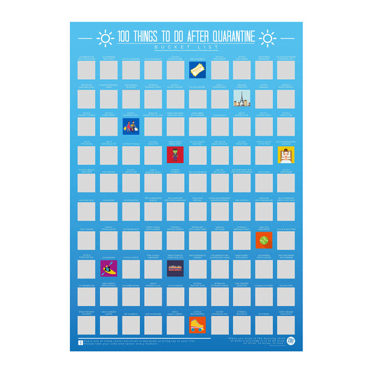 Gift Republic 100 Things To Do After Quarantine Bucket List Scratch Off Poster