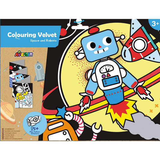 Avenir CH191694 Velvet Space & Robots, Multi Colour