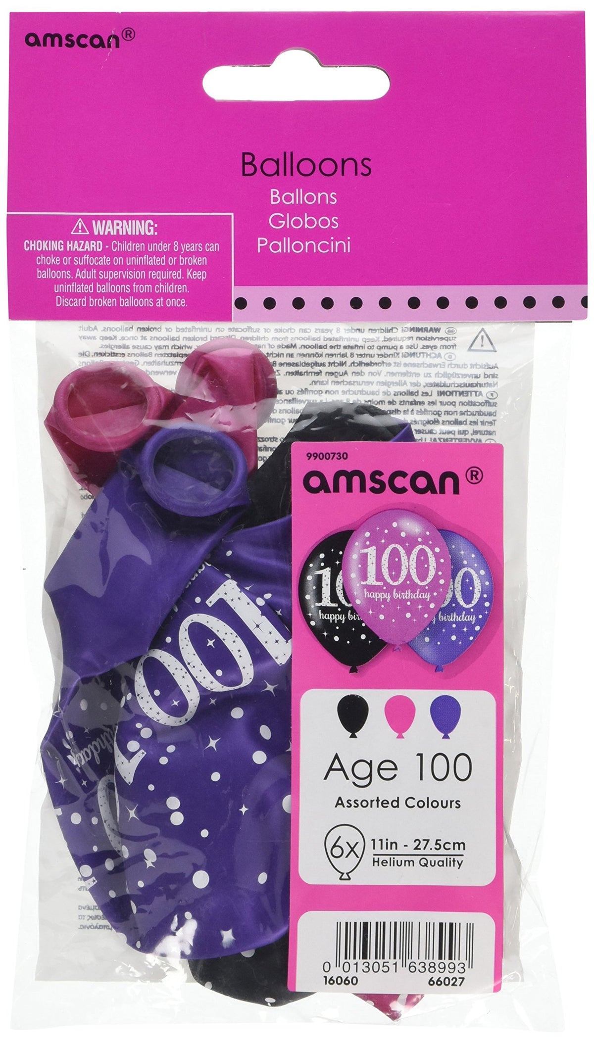 Adult Pink Celebration 100th Latex Balloons