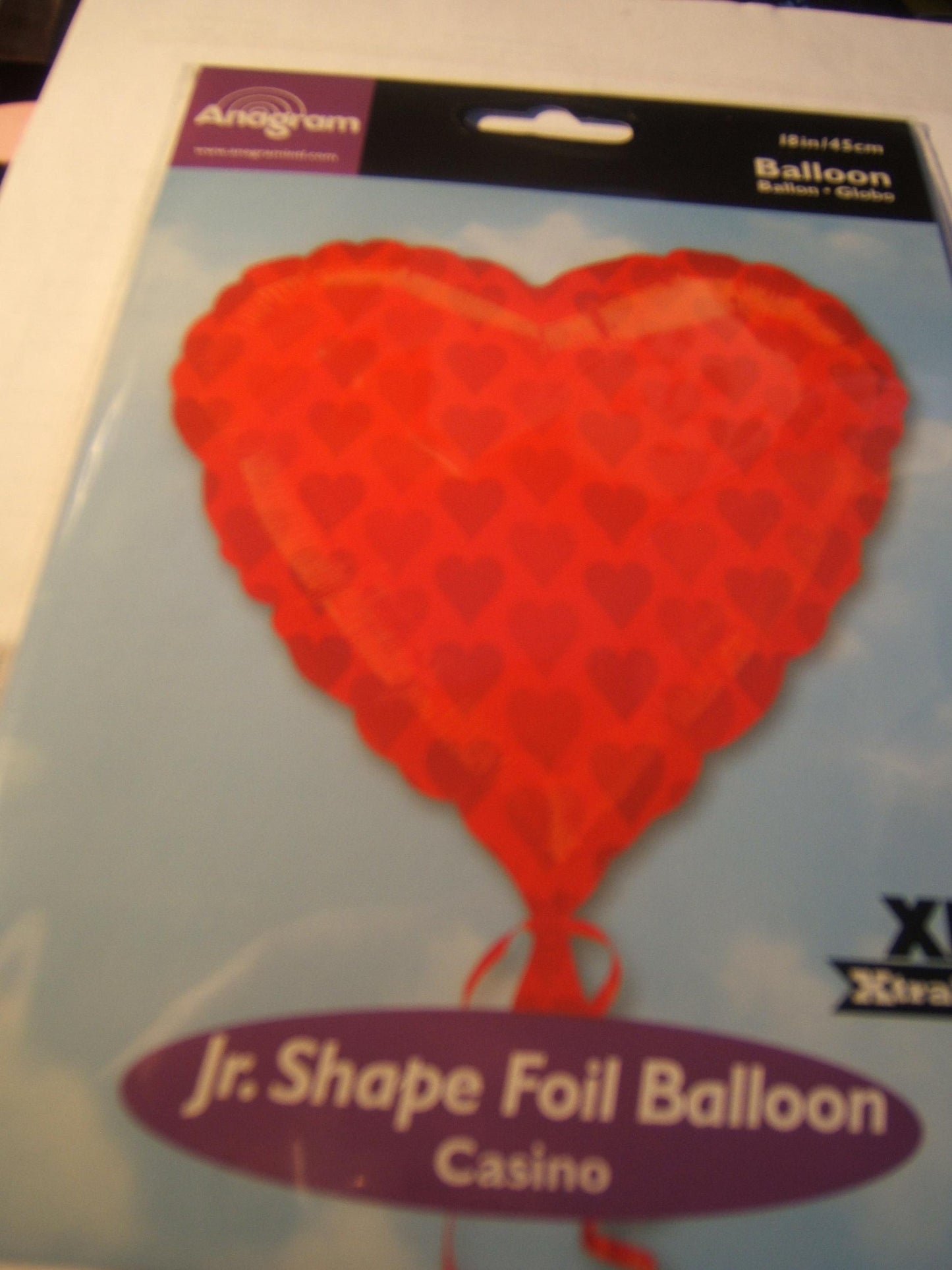 Red Heart Junior Shape Foil Balloons 22"/56cm w x 22"/56cm h S40