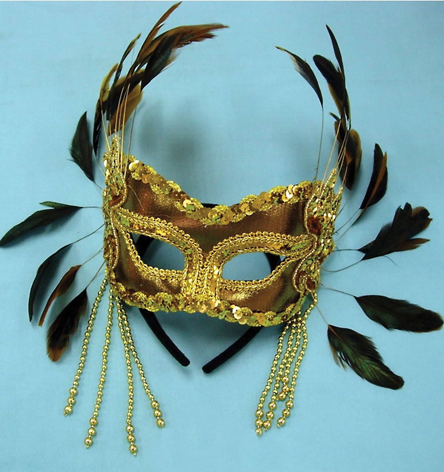 Gold Velvet + Feathers Eyemask Eye-mask Masquerade Ball Mask Craft Making