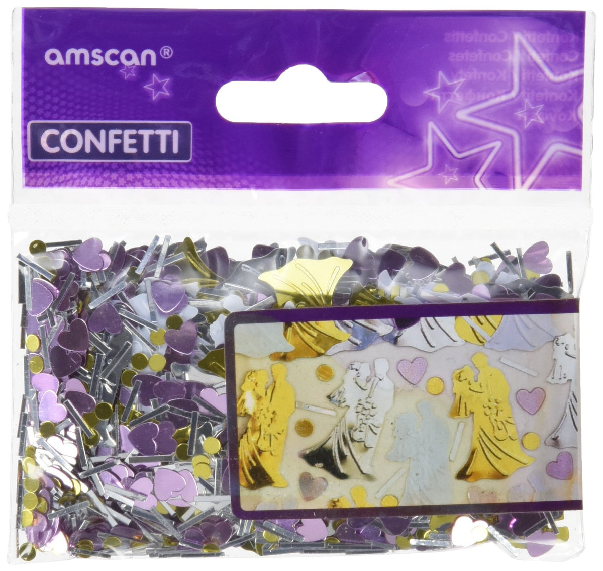 Bride/Groom Embossed Metallic Confetti 14g