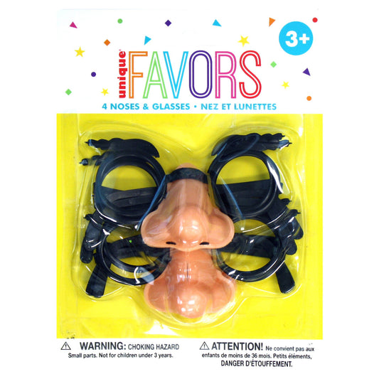 Unique Party - Novelty Glasses and Nose Party Bag Fillers, Pack of 4