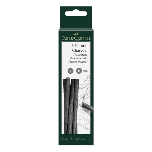 Faber-Castell Pitt 7-12mm Natural Charcoal Sticks (Pack of 6)