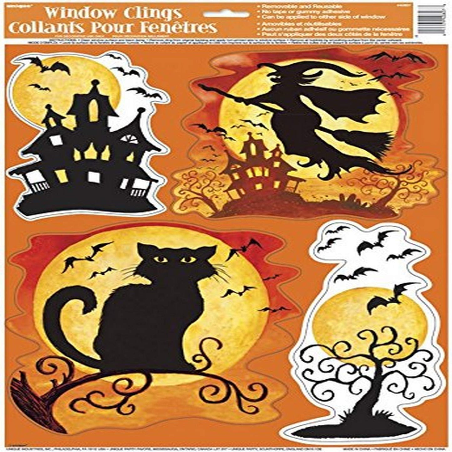 Unique Party - Spooky Hollow Halloween Window Clings Sheet