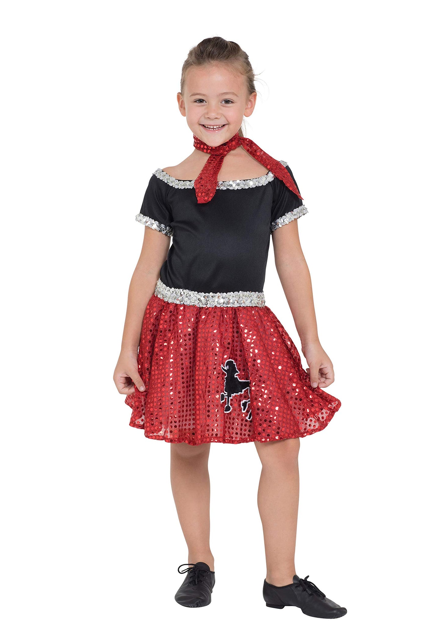 Bristol Novelty Rock N Roll Dress Sequin Red 116cm, Childs