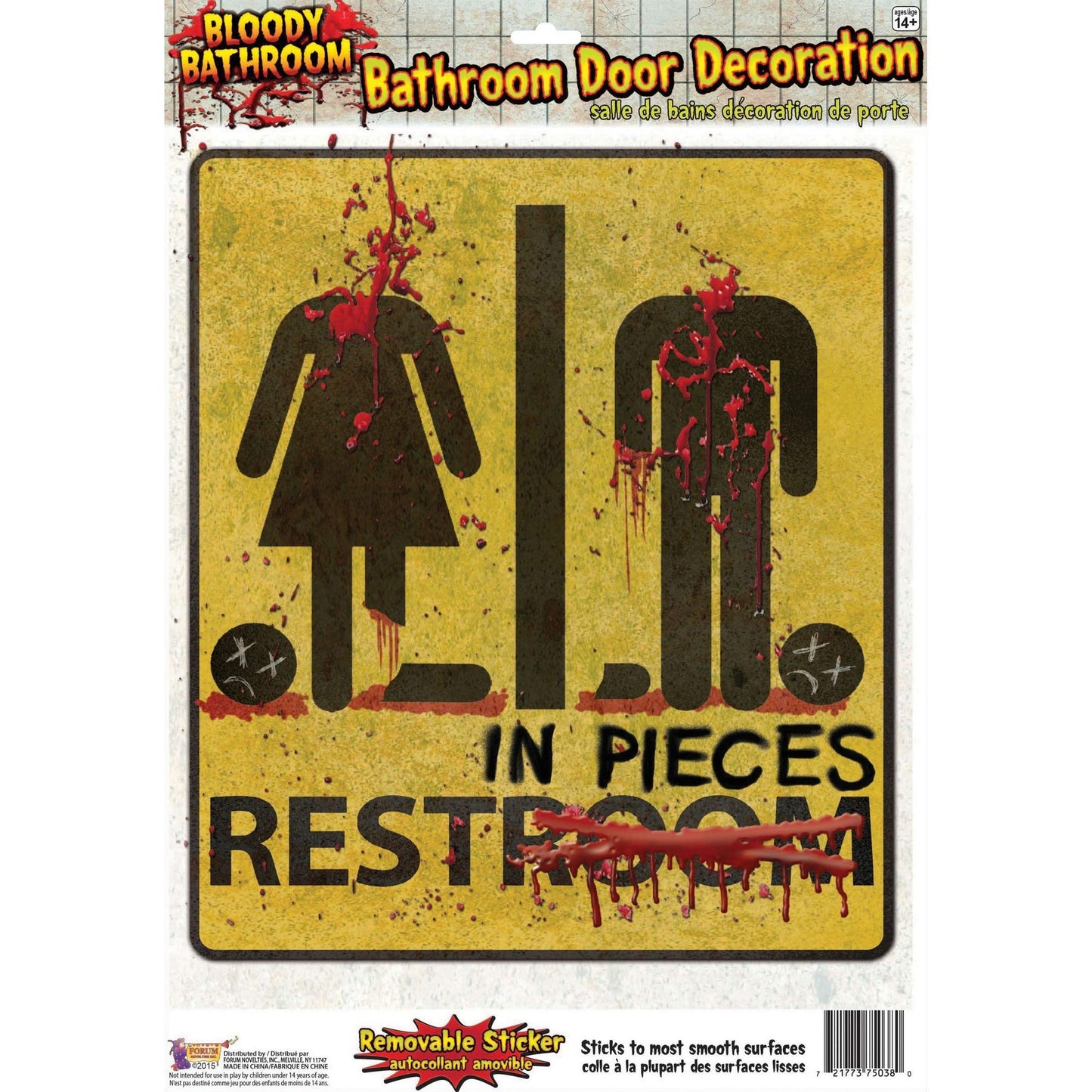 Forum Novelties 75038 Bloody Unrest Room Door Sticker, One Size