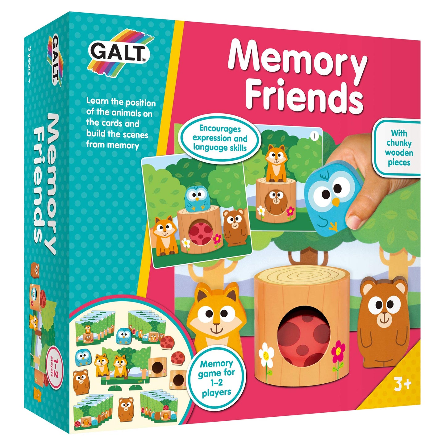 Galt Toys, Memory Friends, Wooden Memory Game for Kids, Ages 3 Years Plus