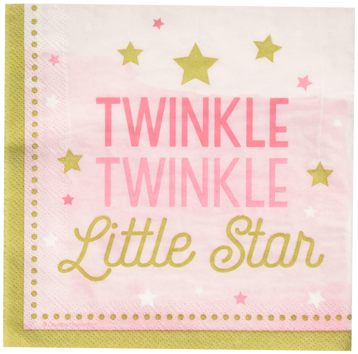 Creative Party Pink Twinkle Little Star 2-Ply Lunch Napkins