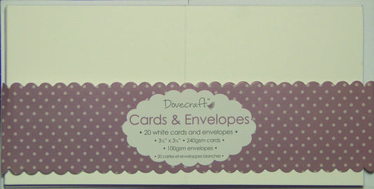 Trimcraft Dove Craft Mini Cards with Envelopes x 3.5-inch White, Acrylic, Multicolor, 5.65 x 8.4 x 0.31 cm