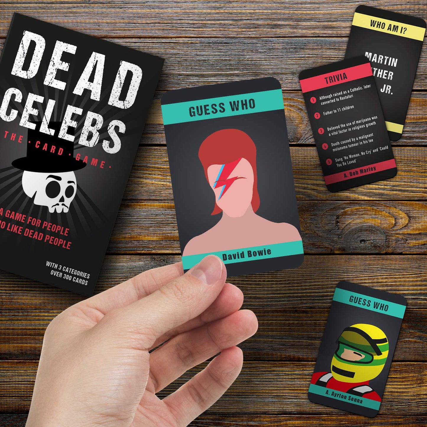 Guess The Dead Celeb Card Game, black