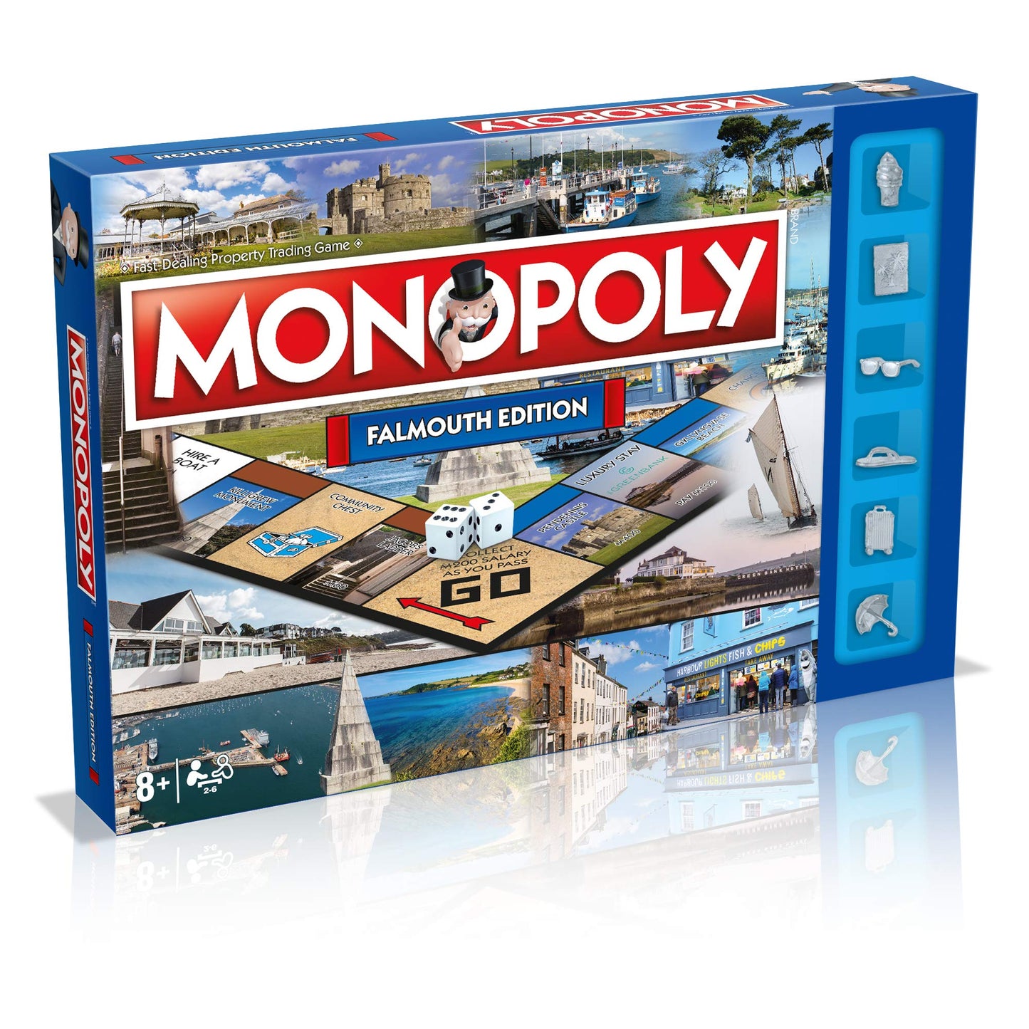 Winning Moves Falmouth Monopoly Board Game, Advance to Falmouth Town Football Club, Prince of Wales Pier and the Princess Pavilion and trade your way to success, gift and toy for ages 8 plus