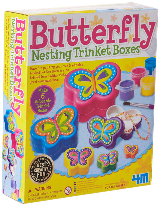 4M Butterfly Nesting Trinket Boxes (Multi-Colour)