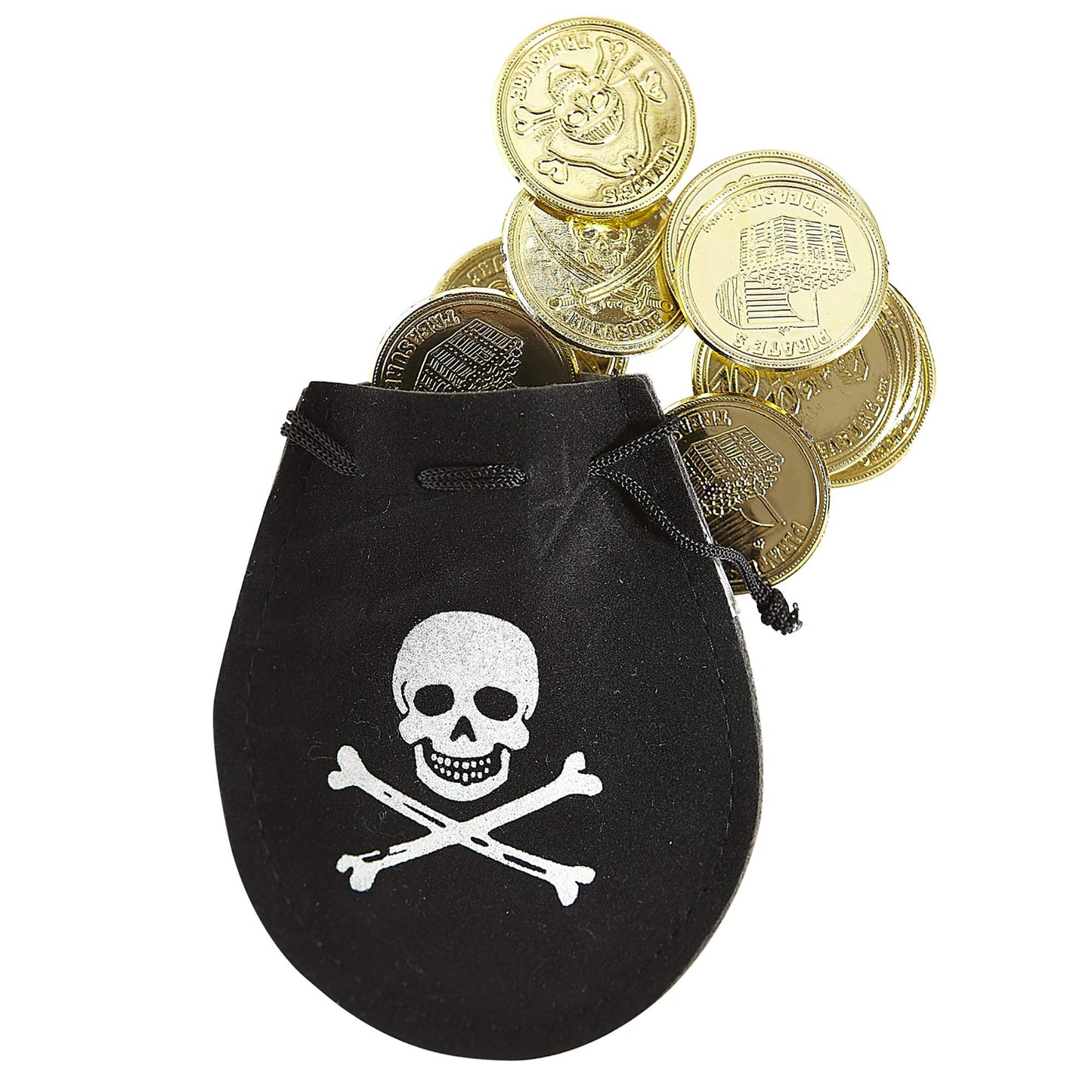 Widmann Pirate Bag with Gold Coins, Unisex - Adult, Multi-Colour, One Size