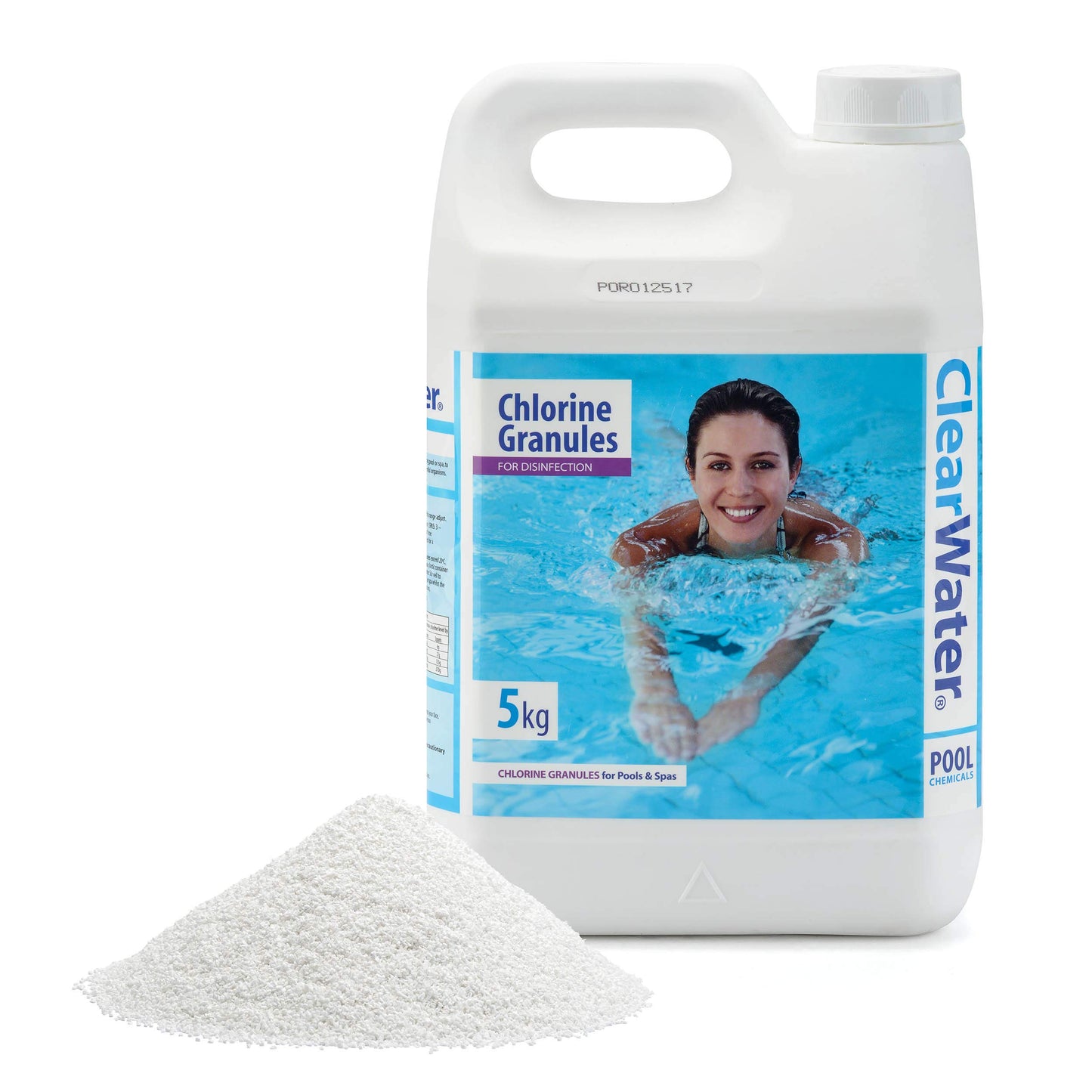 Clearwater CH0004 Chlorine Granules for Hot Tub Spa and Swimming Pool Water Treatment for Rapid Disinfecting and Cleaning, Jerry Can, 5 kg