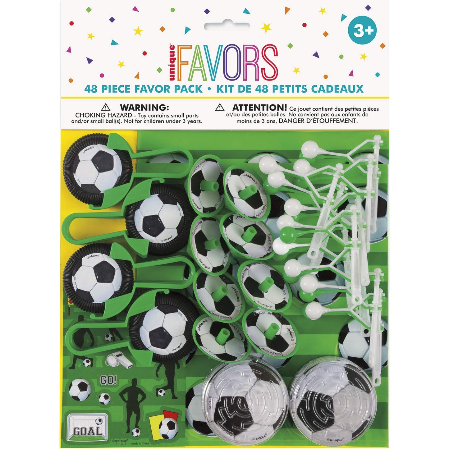 Unique 3D Soccer Ball Assorted Party Favors | 48 Pcs