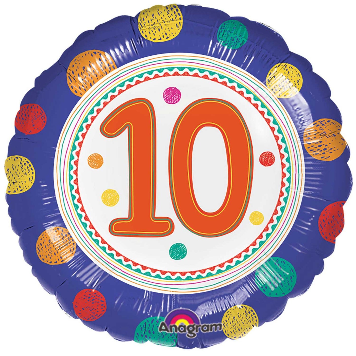 SpotOn 10th Happy Birthday Standard Foil Balloons S40