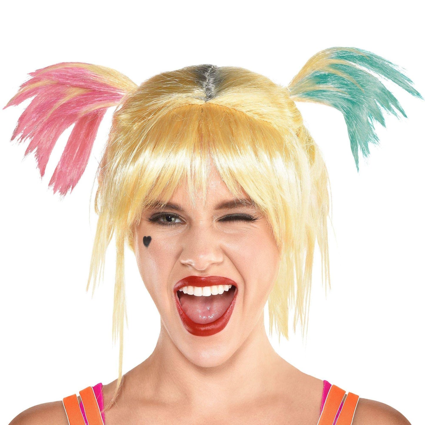 amscan - Ladies Warner Bros Bop Harley Quinn Fancy Dress Wig Accessory