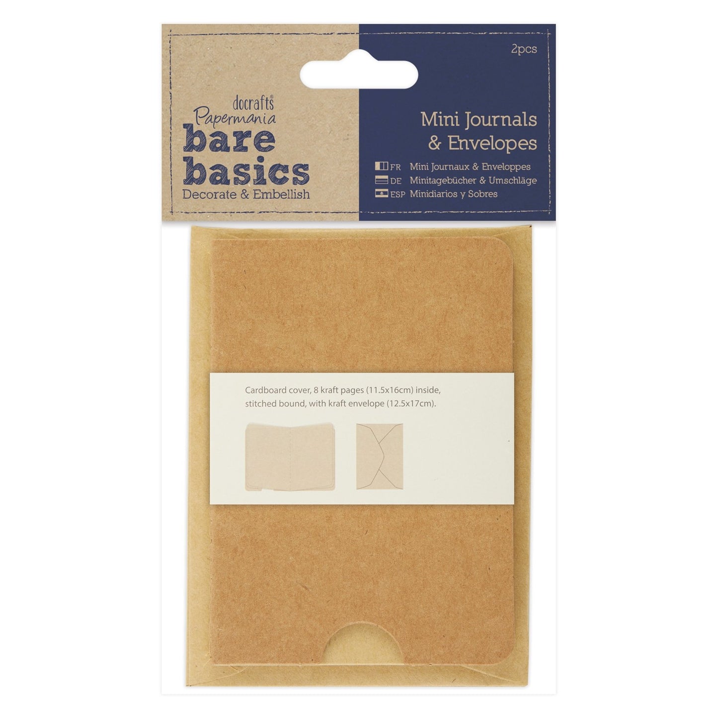 Bare Basics Journal and Envelopes, Brown, One Size