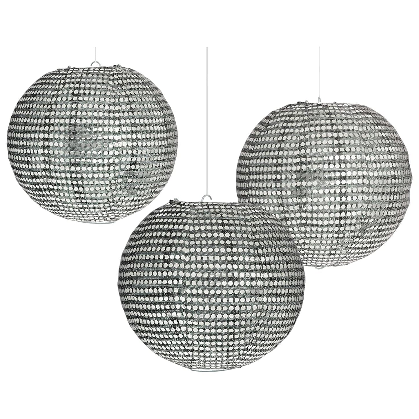 Amscan  Lanterns Rnd Ppr Silver- 3 Pack