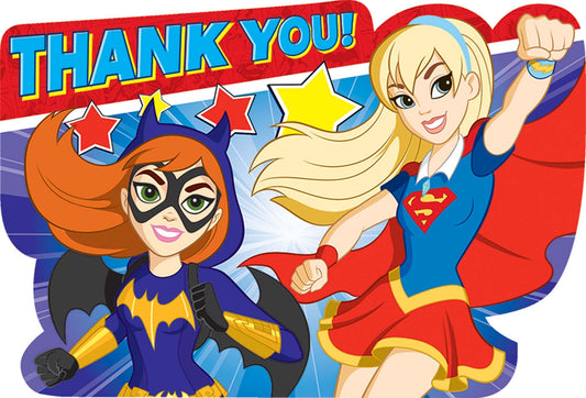 DC Super Hero Girls Thank You Cards & Envelopes /8