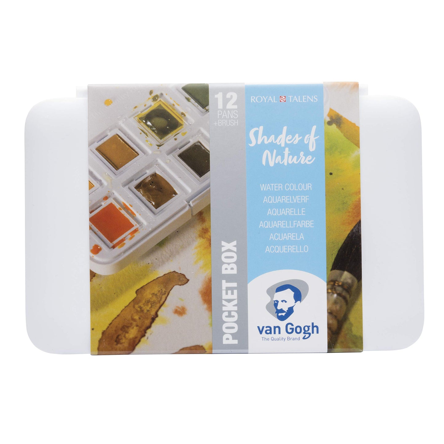 Van Gogh Watercolour Pocketbox - 12 Half Pans - Nature Colours