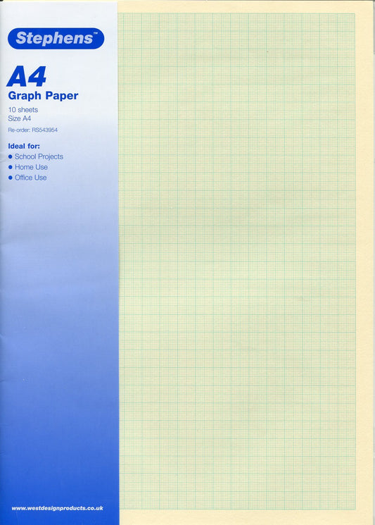 Stephens Special White Graph Paper A4 120gsm 10 Sheets