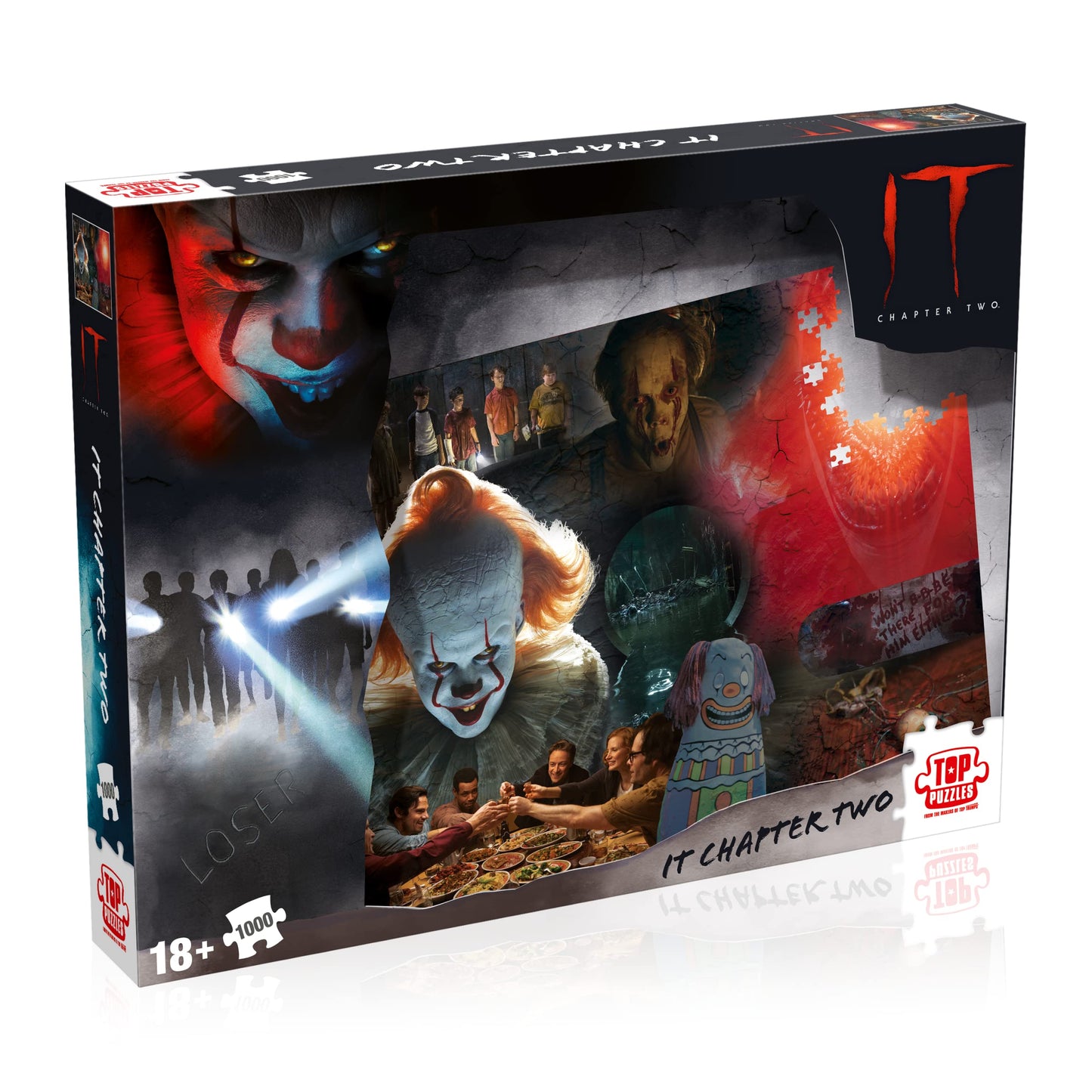 Winning Moves Stephen King's IT Chapter 2 1000-Piece Jigsaw Puzzle Game, Piece together Pennywise from Stephen King's IT, Horror Puzzle Game for adults, gift for ages 18 plus