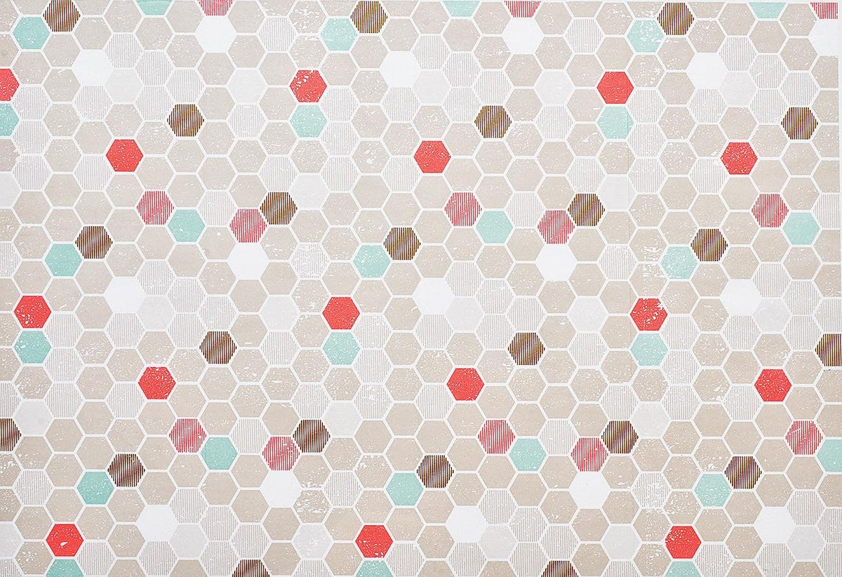 Neon Hexagon Deco Sheets - Pack of 3