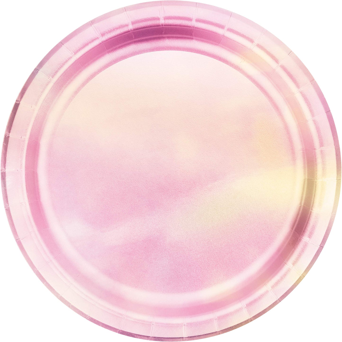 Creative Party Pink Iridescent Foil Paper Lunch Plates