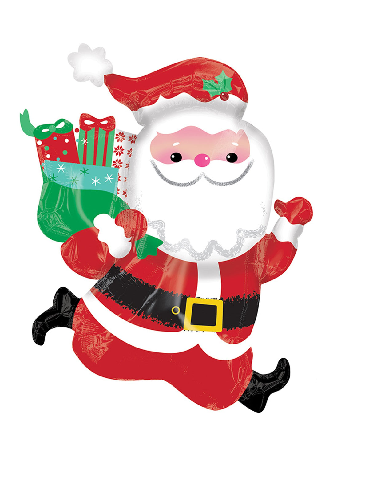 Running Santa SuperShape XL Foil Balloons 27"/68cm x 30"/76cm