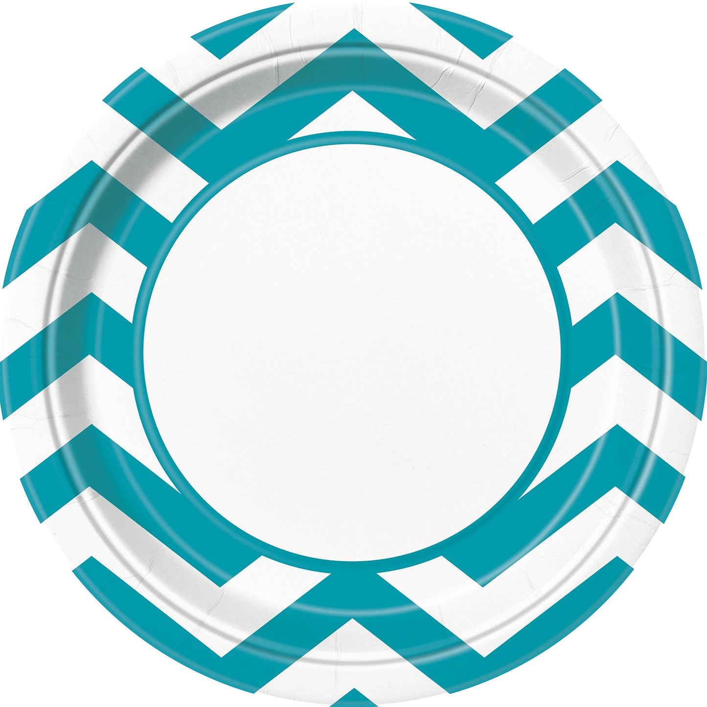 Unique Party - 23cm Teal Chevron Party Plates, Pack of 8