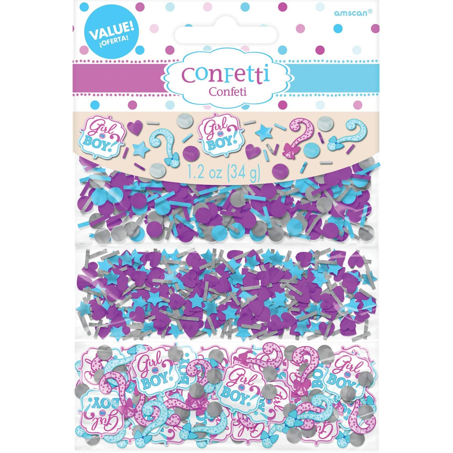 Girl or Boy 3 Pack Value Confetti 34g