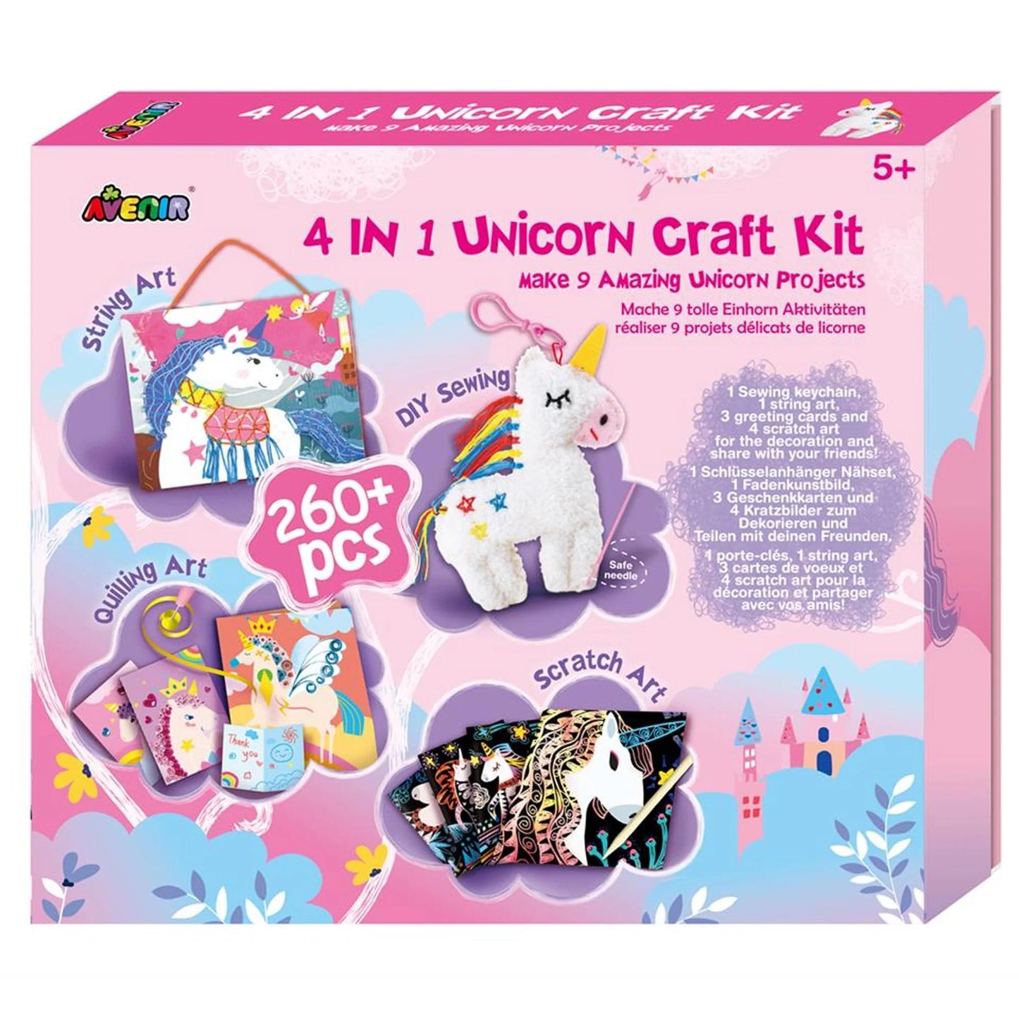 4 in 1 Unicorn Craft Kit | Multi-Activity Craft Kit | Suitable for Kids Ages 5+