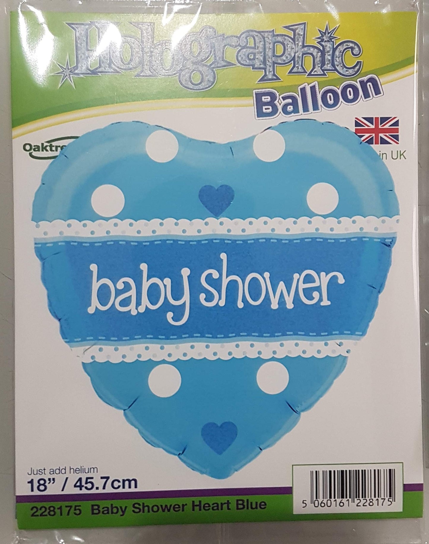 Baby Shower Blue Heart Shape Foil Balloon 45cm