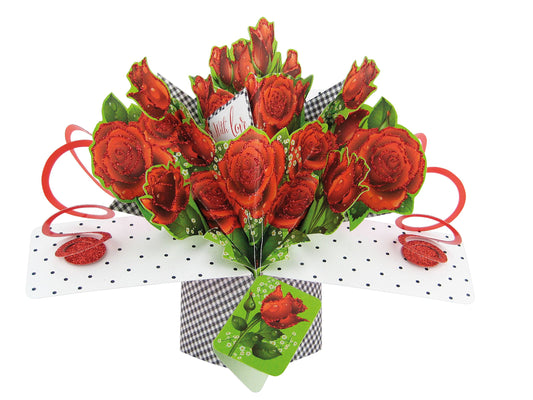 Roses With Love Pop-Up Greeting Card Original Second Nature 3D Pop Up Cards