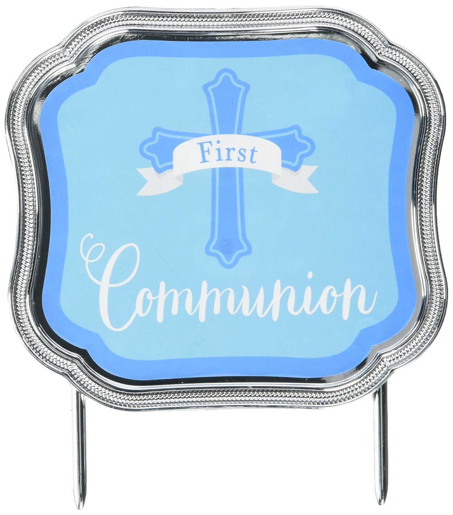 Amscan First Communion Blue Cake Topper 11cm x 10cm