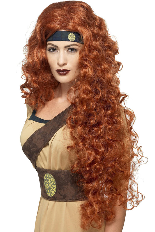 Adult Medieval Warrior Queen Auburn Wig