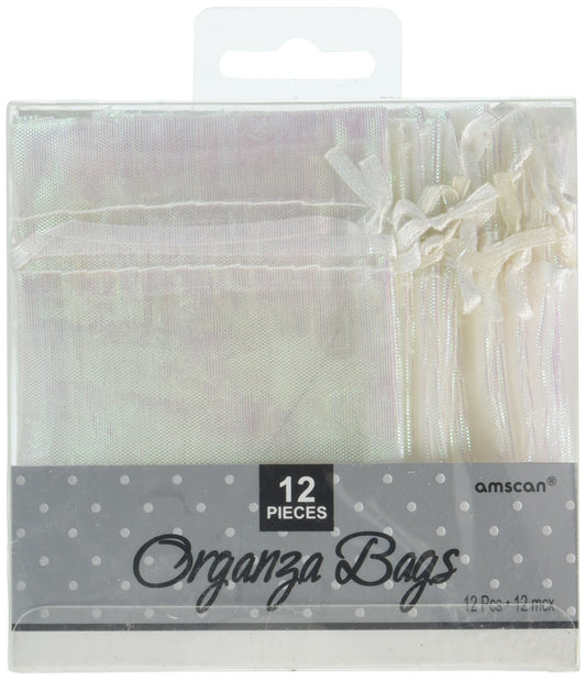 Iridescent Organza Bags - 10cm x 7.6cm /12