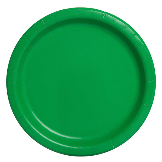 Unique 9" Round Dinner Plates | Emerald Green Color Theme | 16ct, 16 Count