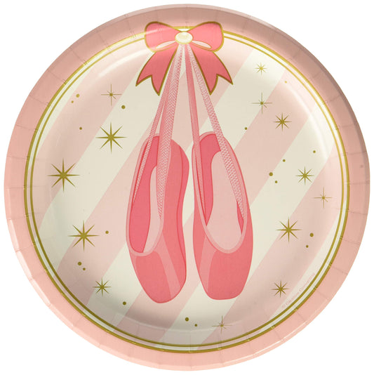 Creative Party Pink Ballet Shoes Paper Lunch Plates