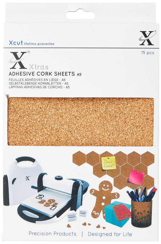 docrafts Xcut Xtra's A5 Adhesive Cork Sheets (Pack of 15)