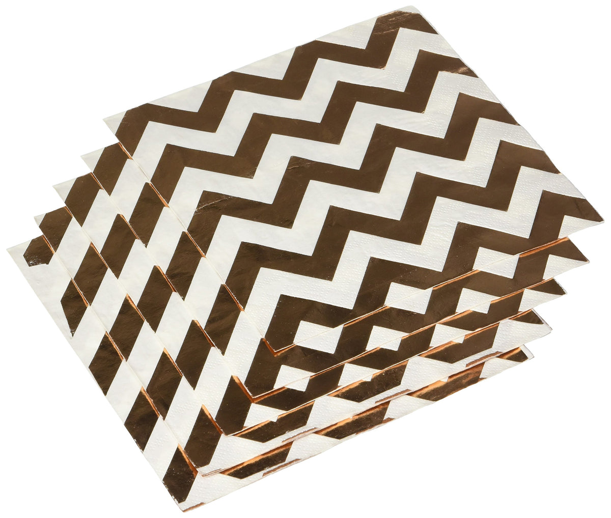 Rose Gold Chevron Hot Stamped Premium Luncheon Napkins 33cm /16