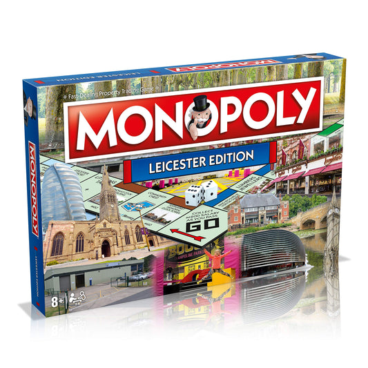 Winning Moves Leicester Monopoly Board Game, Advance to Victoria Park, Jubilee Square and the National Space Centre and trade your way to success, 2-6 players makes a great gift for ages 8 plus