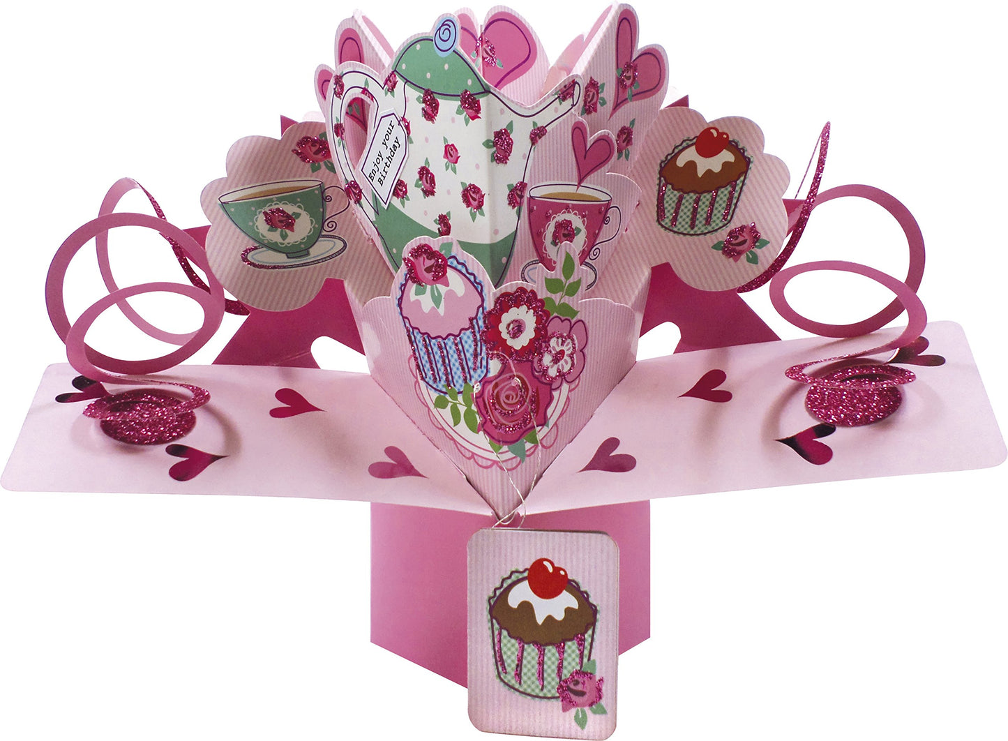 Birthday Tea Pop-Up Greeting Card Original Second Nature 3D Pop Up Cards