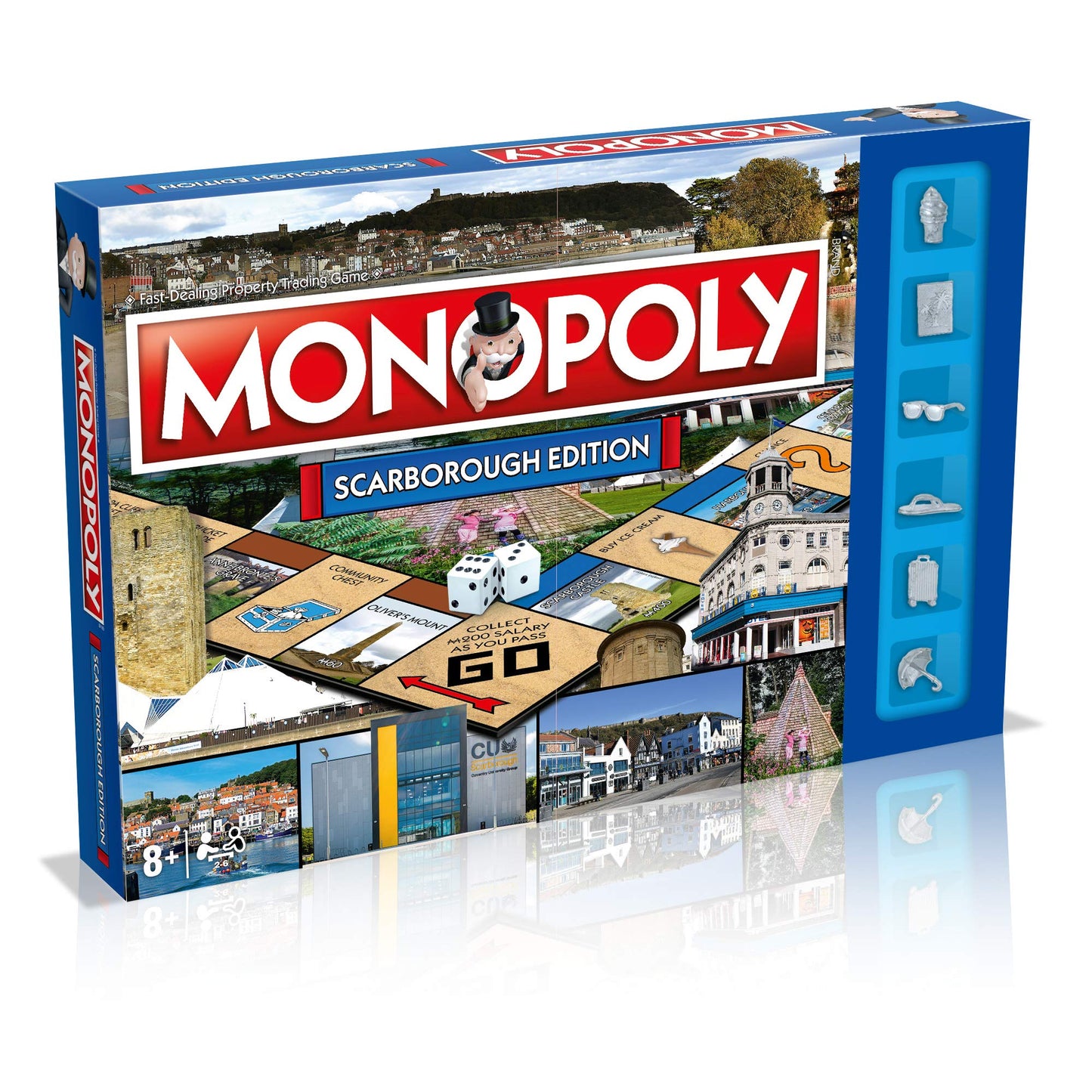 Winning Moves Scarborough Monopoly Board Game, Advance to Scarborough Castle, Open Air Theatre, or even Scarborough R.U.F.C. and trade your way to success, makes a great gift for ages 8 plus