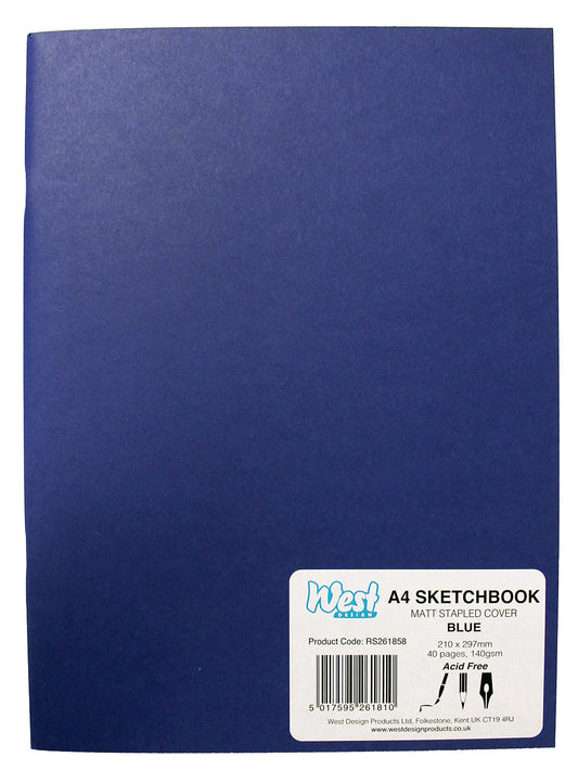 A4 SKETCHBOOK MATT BLUE 140g