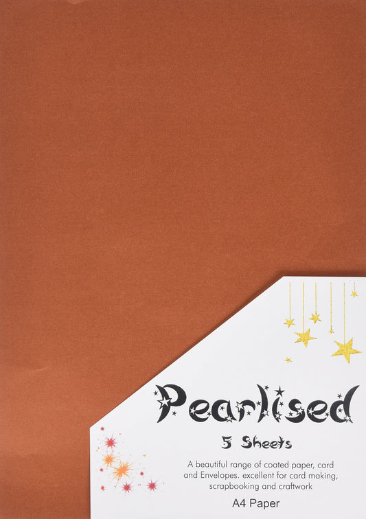 Pearlised A4 Paper - Copper (Pack Of 5)