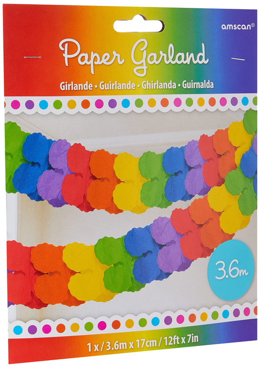 Amscan Paper Garland Rainbow 3.6M